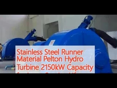 스테인리스 스틸 러너 재료 펠튼 수력 터빈 2150kW 용량