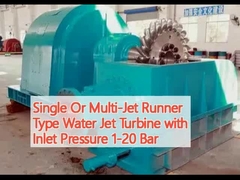 1~20bar의 입기압의 단일 또는 다중 제트 러너 타입의 물 제트 터빈