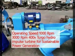 작동 속도 1000 Rpm 3000 Rpm 400v 터고 수압 충동 터빈