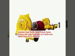 스테인리스 스틸 가이드 바인 프랜시스 수력 터빈 2m3/s의 입수 흐름 속도와 0.3-100m3/s의 명명 흐름