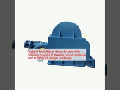 터빈 유형 스테인리스 스틸 0Cr13Ni4Mo 러너 소재와 0.385m3/s 설계 배charge로 펠튼 수력 터빈