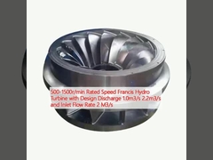 500-1500r/min 명명 속도 설계 배열 1.0m3/s 2.2m3/s 및 입수 흐름률 2 M3/s의 프랜시스 수력 터빈